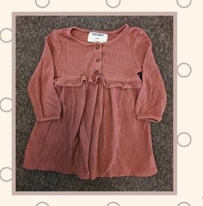 Waffle knit ruffle dress